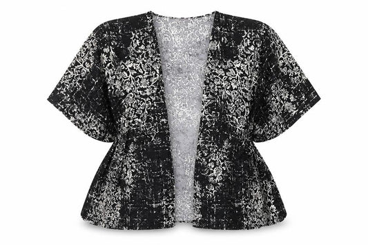 Womens UK Size 12 Apricot Black Kimono Blouse