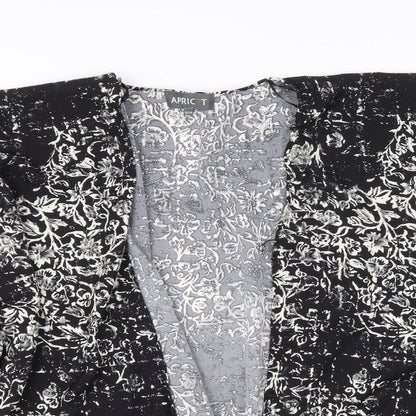 Womens UK Size 12 Apricot Black Kimono Blouse
