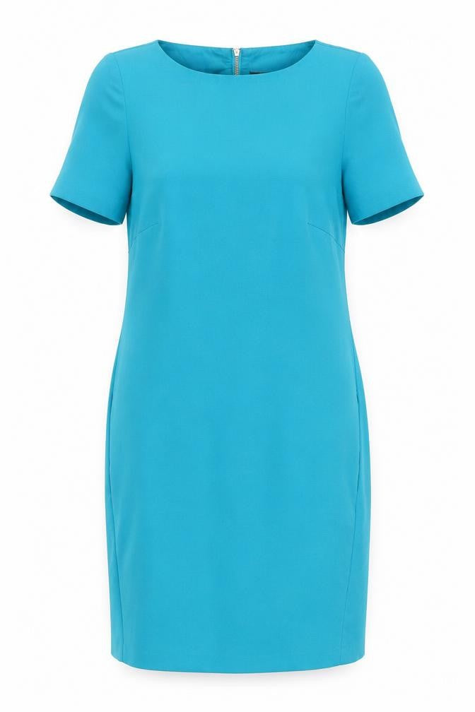 Warehouse Womens Blue Polyester A-Line Size 10 Round Neck Zip