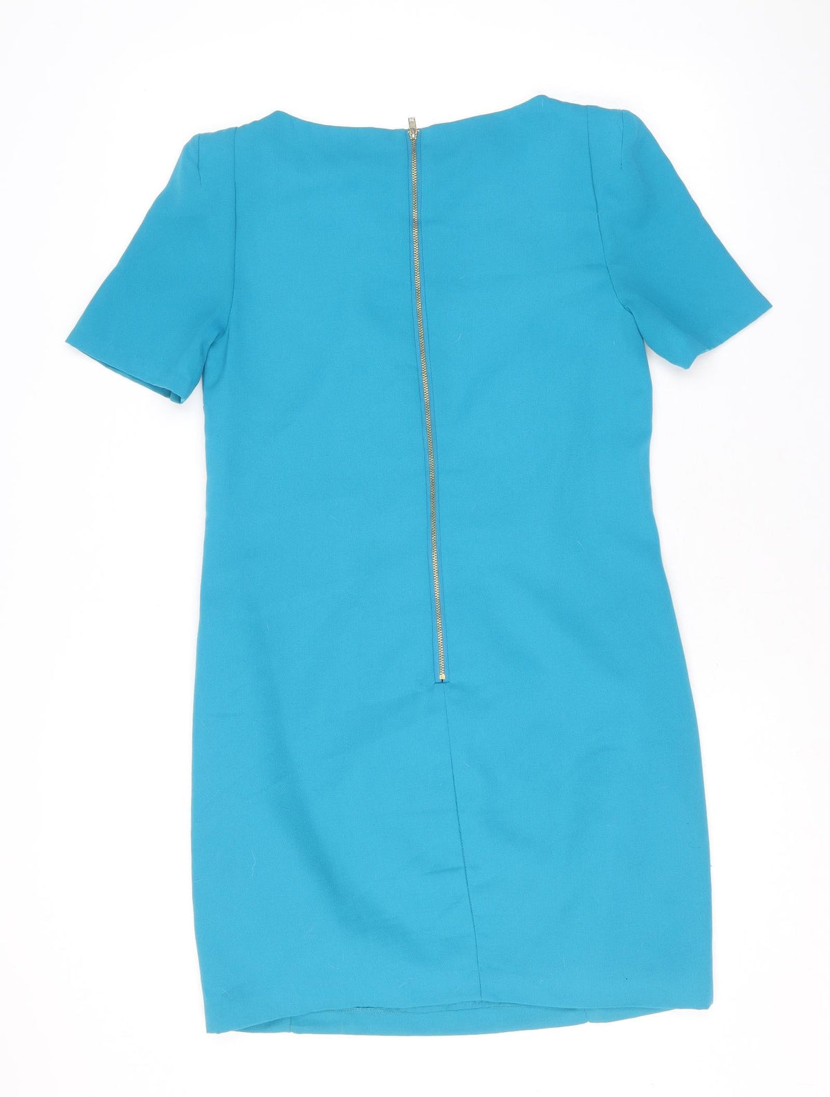 Warehouse Womens Blue Polyester A-Line Size 10 Round Neck Zip