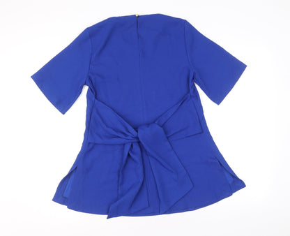 Womens UK Size 8 Closet Blue Basic Blouse