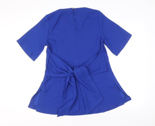 Womens UK Size 8 Closet Blue Basic Blouse