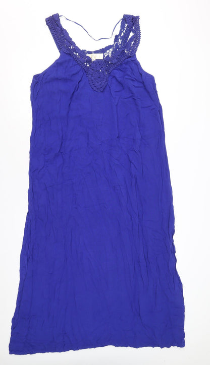 Pia Rossini Womens Blue Viscose A-Line Size S Scoop Neck Pullover - Size S-M
