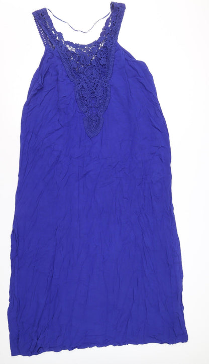 Pia Rossini Womens Blue Viscose A-Line Size S Scoop Neck Pullover - Size S-M