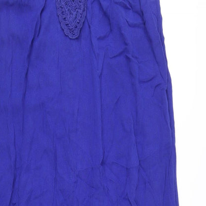 Pia Rossini Womens Blue Viscose A-Line Size S Scoop Neck Pullover - Size S-M
