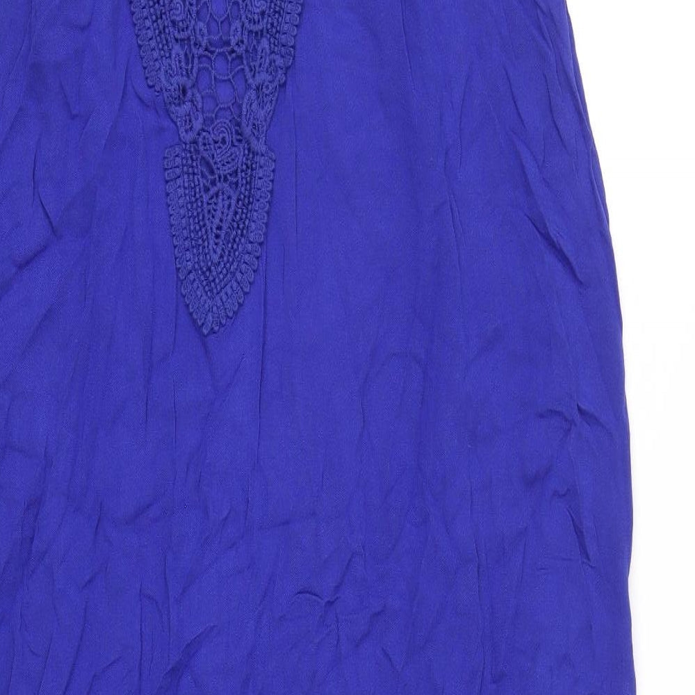 Pia Rossini Womens Blue Viscose A-Line Size S Scoop Neck Pullover - Size S-M