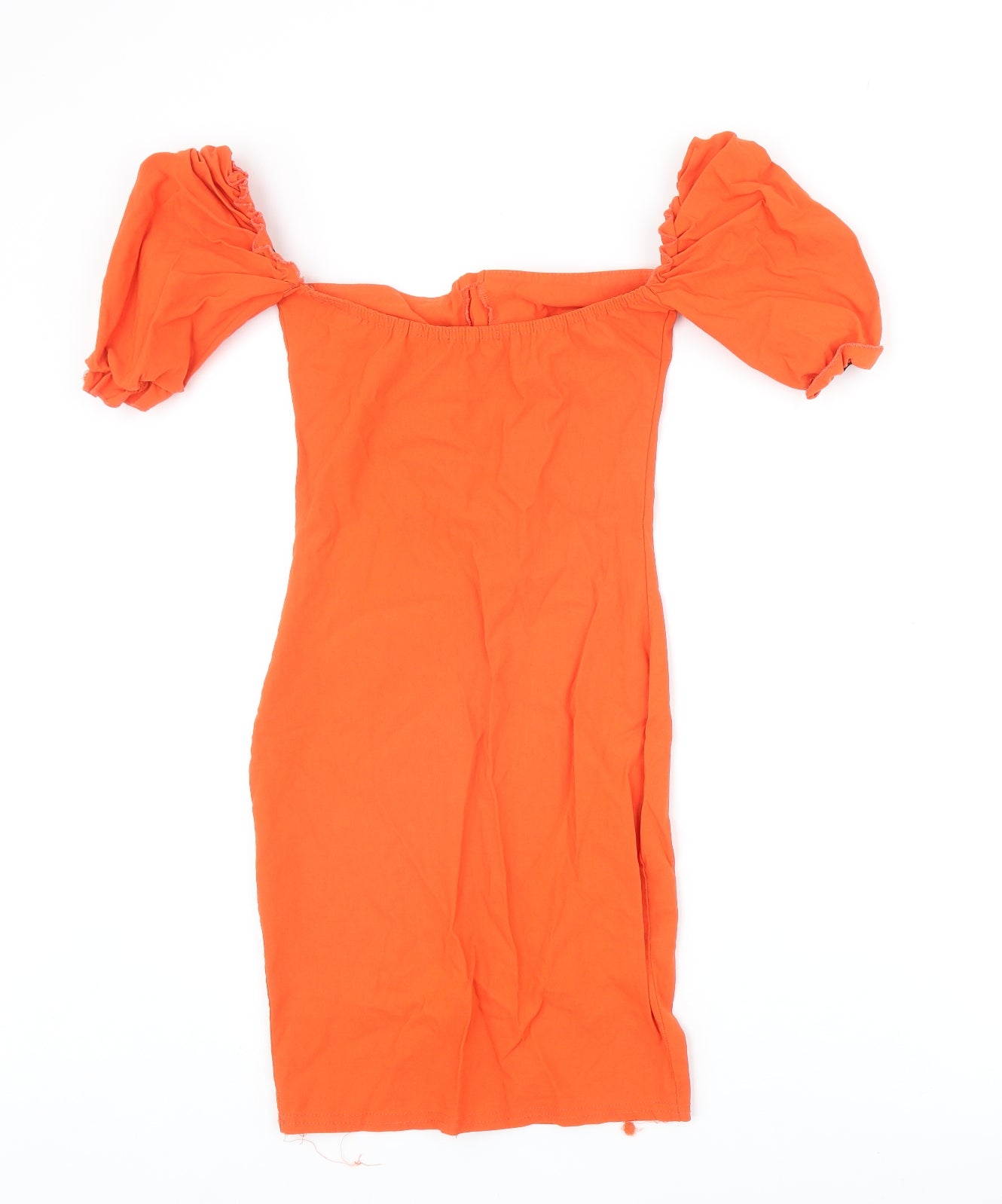 I SAW IT FIRST Womens Orange Polyester Bodycon Size 8 Scoop Neck Pullover