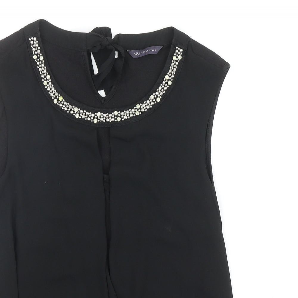 Womens UK Size 10 Marks and Spencer Black Basic Tank