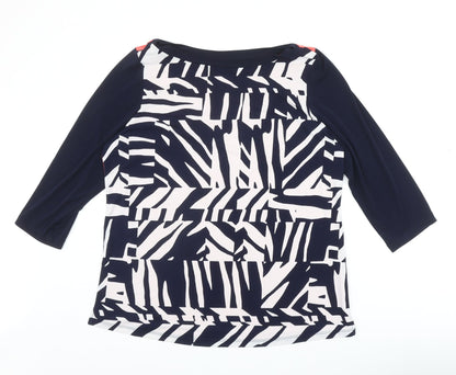 Womens UK Size L Susan Graver Blue Basic Blouse