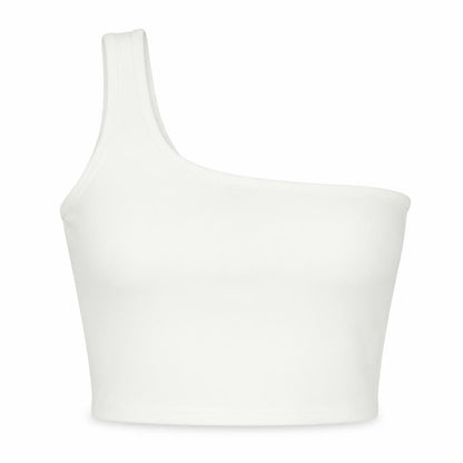 Womens UK Size M SheIn White Cropped Tank