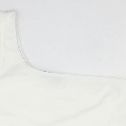 SheIn Womens White Polyester Cropped Tank Size M One Shoulder