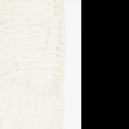 Mango Womens Ivory Cotton Tank Dress Size S Round Neck Pullover