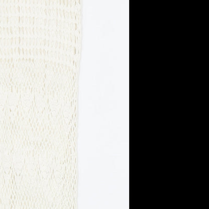 Mango Womens Ivory Cotton Tank Dress Size S Round Neck Pullover