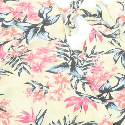 Womens UK Size 12 Divided by H&M Yellow Cropped Tank