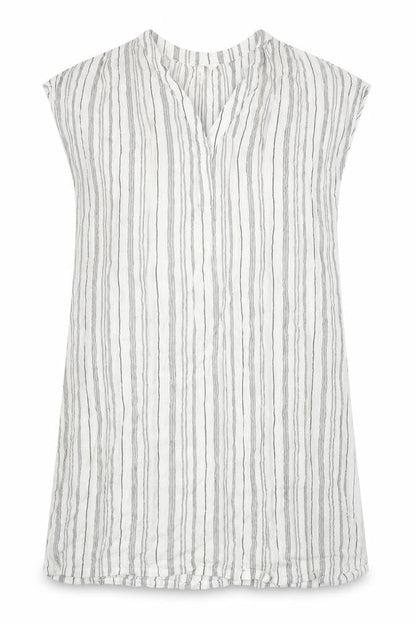 H&M Womens Ivory Striped Viscose A-Line Size 12 V-Neck Pullover