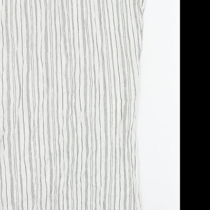 H&M Womens Ivory Striped Viscose A-Line Size 12 V-Neck Pullover