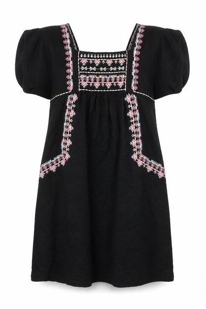 Staring at Stars Womens Black Geometric Cotton A-Line Size XS Square Neck Pullover