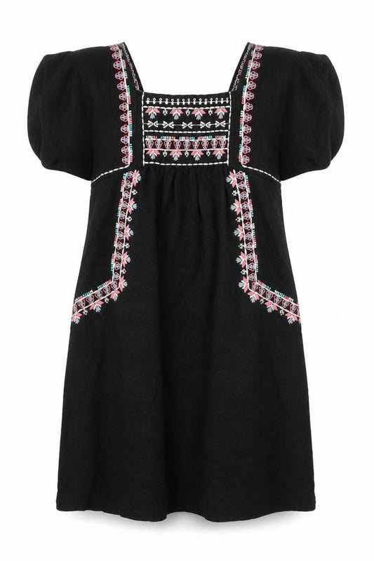 Staring at Stars Womens Black Geometric Cotton A-Line Size XS Square Neck Pullover