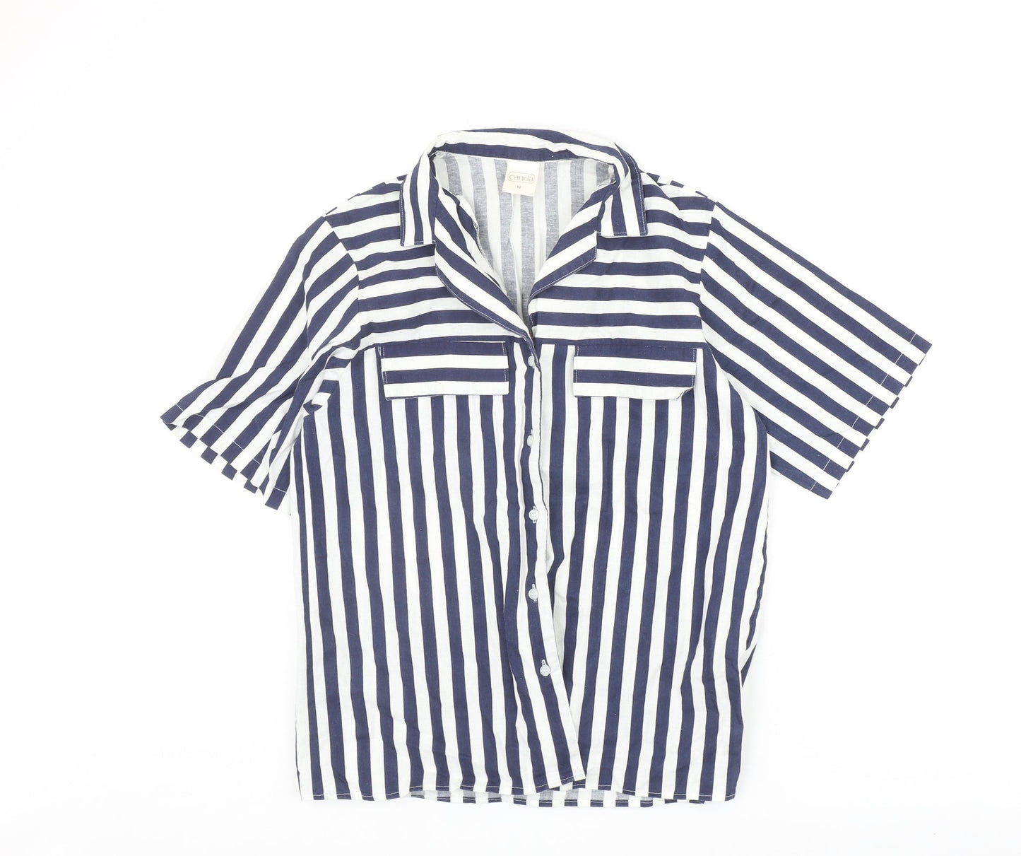 Womens UK Size 12 Canada Blue Basic Button-Up