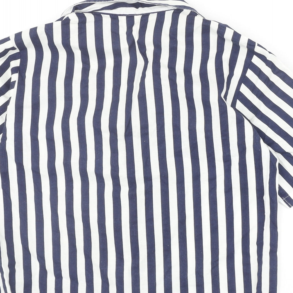 Womens UK Size 12 Canada Blue Basic Button-Up