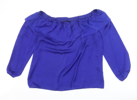 Womens UK Size 14 Dorothy Perkins Blue Basic Blouse