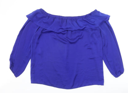 Womens UK Size 14 Dorothy Perkins Blue Basic Blouse