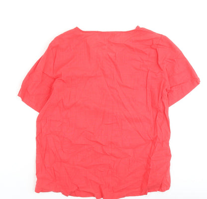 Womens UK Size 3XL Zanzea Red Basic Blouse