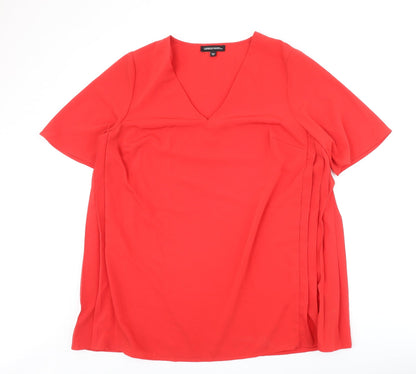 Womens UK Size 16 Capsule Red Basic T-Shirt