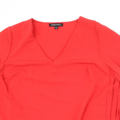 Womens UK Size 16 Capsule Red Basic T-Shirt