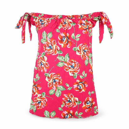 Papaya Womens Pink Floral Polyester A-Line Size 12 Off the Shoulder Pullover