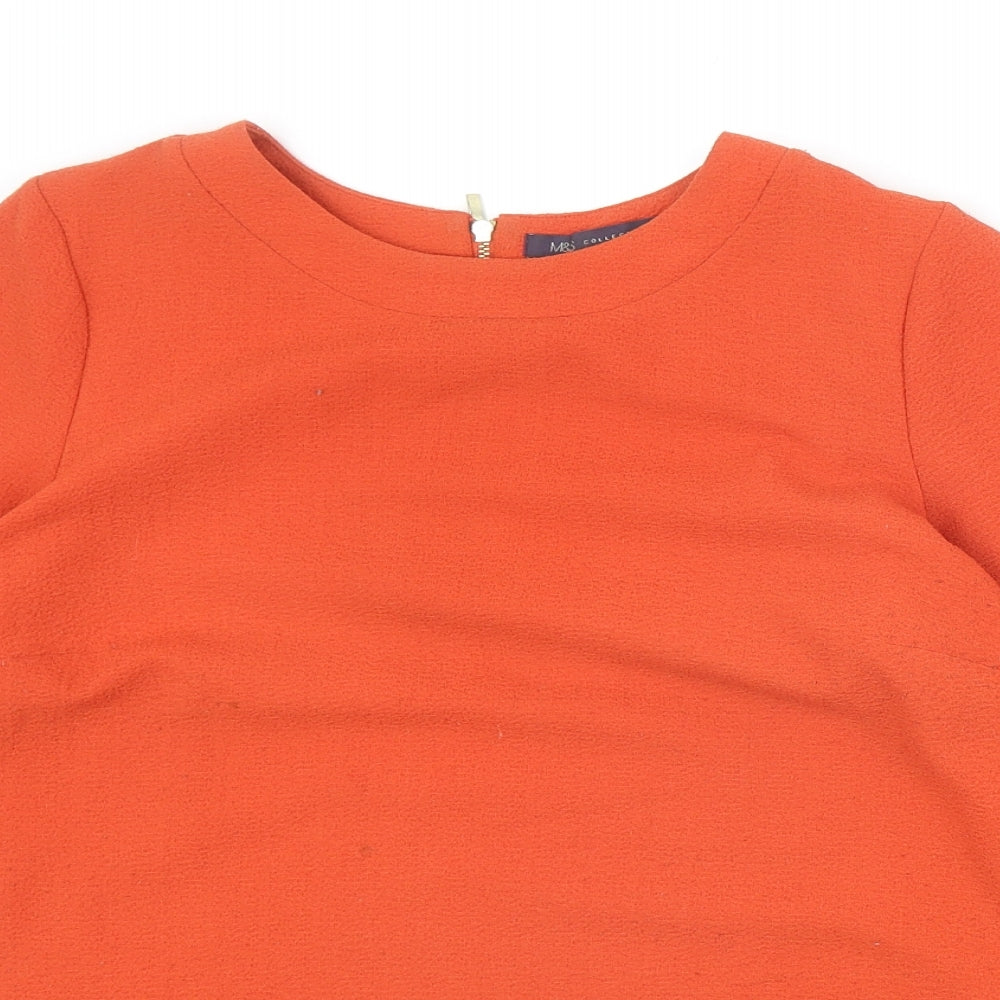 Womens UK Size 10 Marks and Spencer Orange Basic Blouse