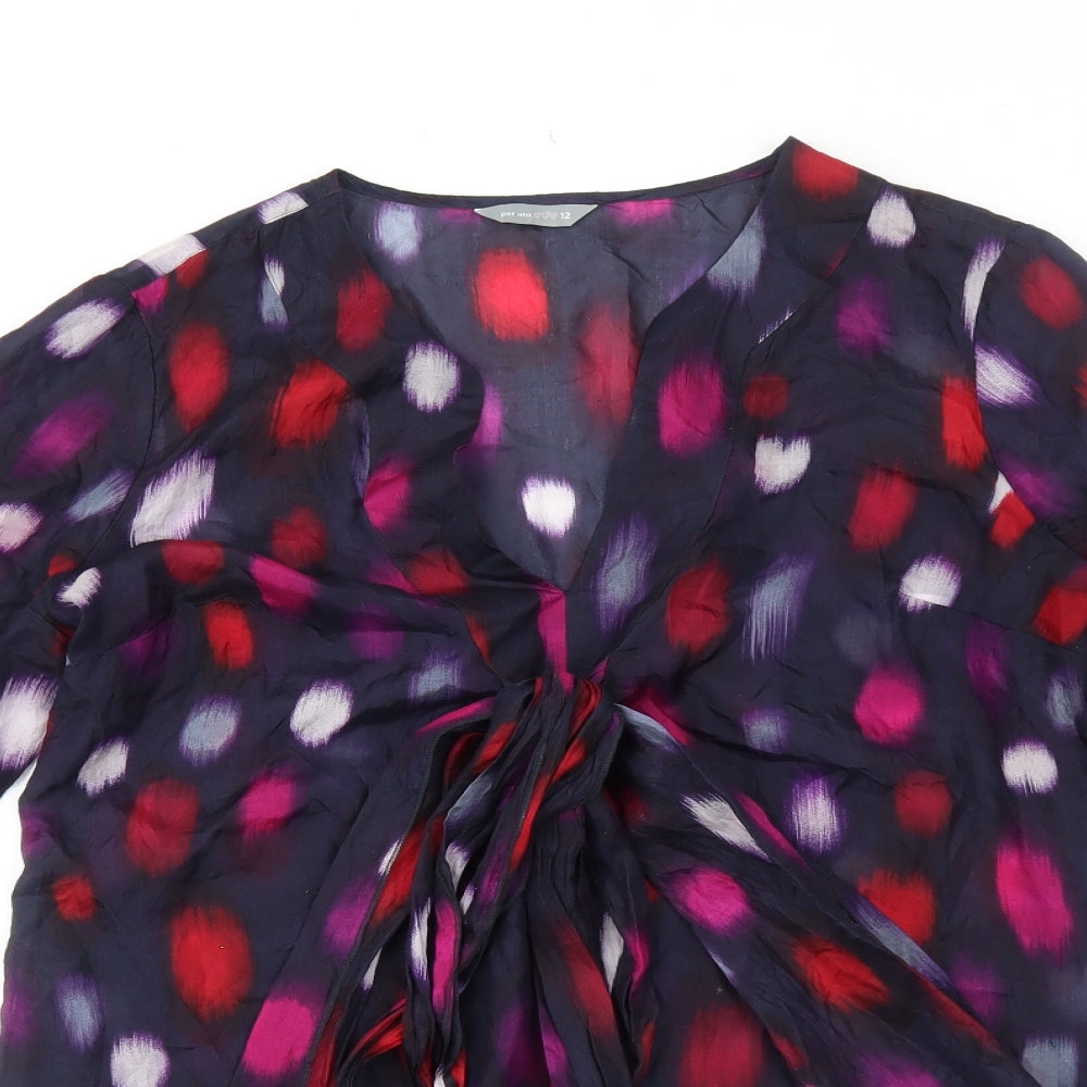 Womens UK Size 12 Per Una Purple Basic Blouse