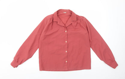 Womens UK Size 6 Preworn Red Basic Button-Up