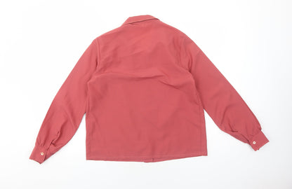 Womens UK Size 6 Preworn Red Basic Button-Up