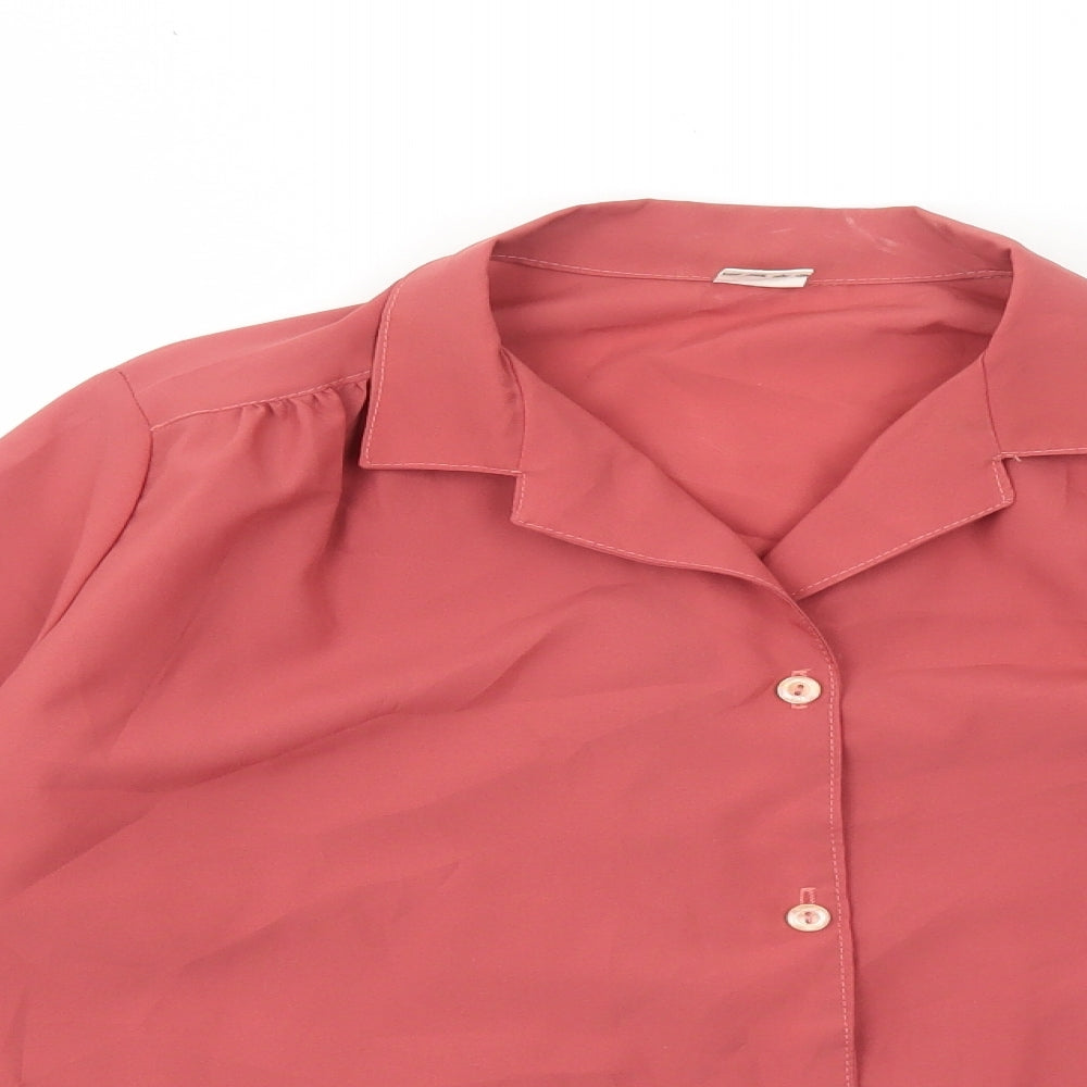 Womens UK Size 6 Preworn Red Basic Button-Up