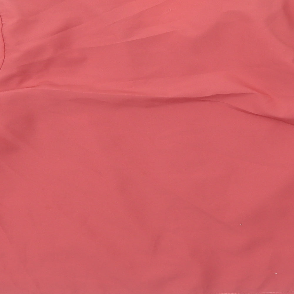 Womens UK Size 6 Preworn Red Basic Button-Up