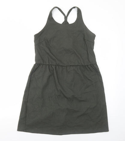 Etam Womens Green Polyester Tank Dress Size L Round Neck Pullover