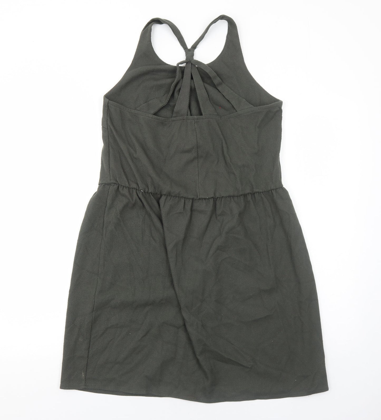 Etam Womens Green Polyester Tank Dress Size L Round Neck Pullover