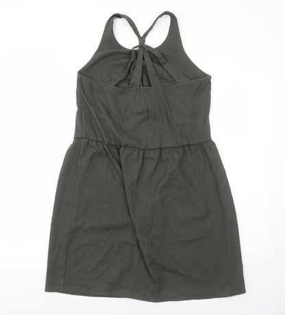 Etam Womens Green Polyester Tank Dress Size L Round Neck Pullover