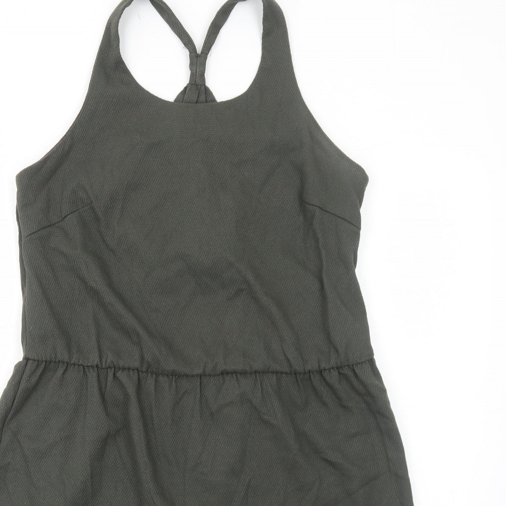 Etam Womens Green Polyester Tank Dress Size L Round Neck Pullover