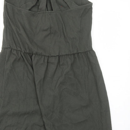 Etam Womens Green Polyester Tank Dress Size L Round Neck Pullover