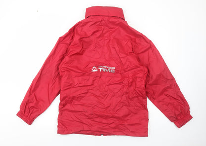 Mens UK Size M Outdoor Time Red Rain Coat