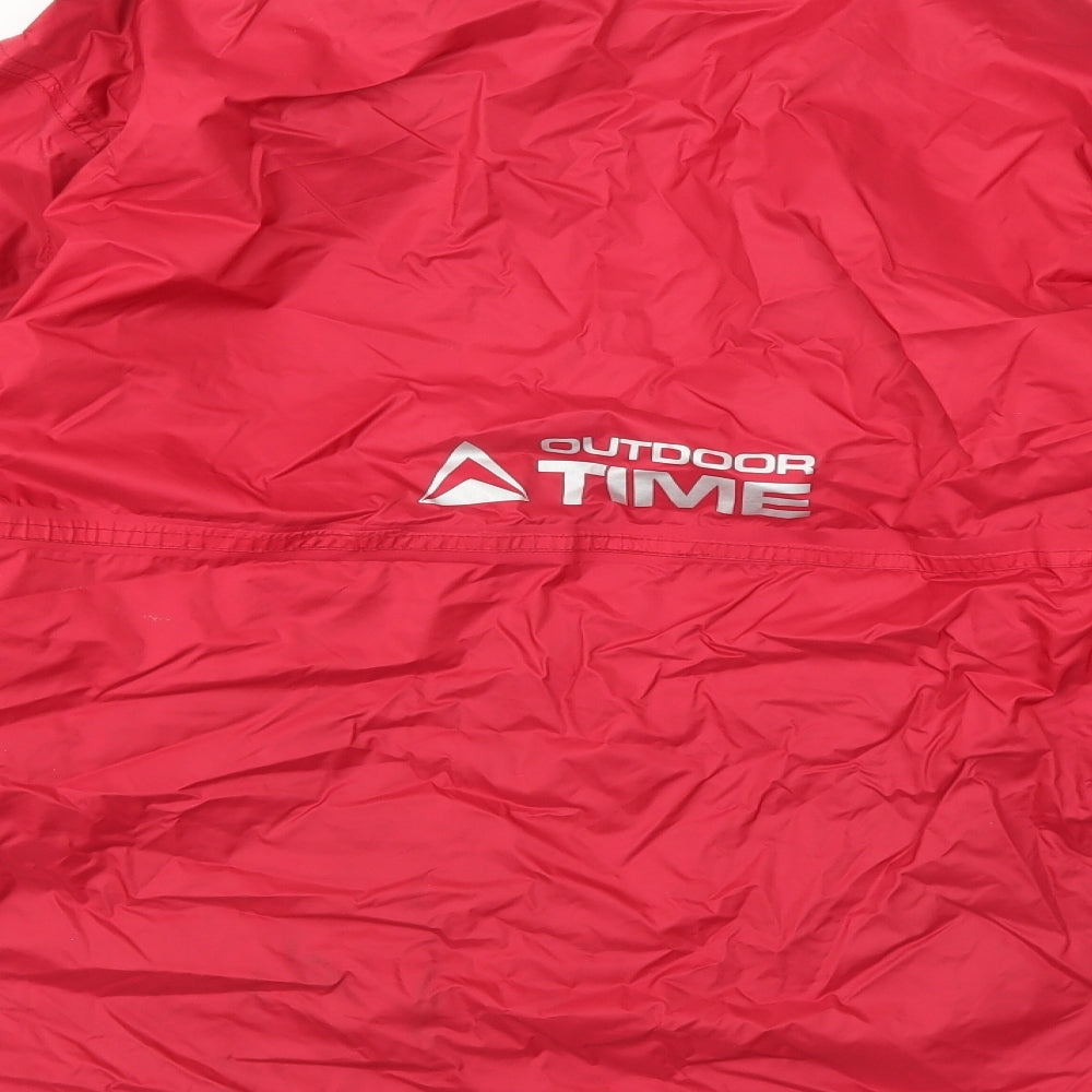 Mens UK Size M Outdoor Time Red Rain Coat