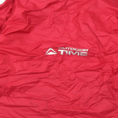 Mens UK Size M Outdoor Time Red Rain Coat