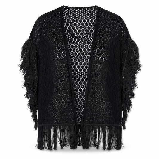Womens UK Size M Boohoo Black Kimono T-Shirt