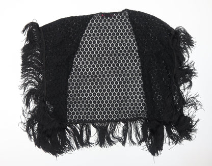 Boohoo Womens Black Polyester Kimono T-Shirt Size M V-Neck - Size M/L