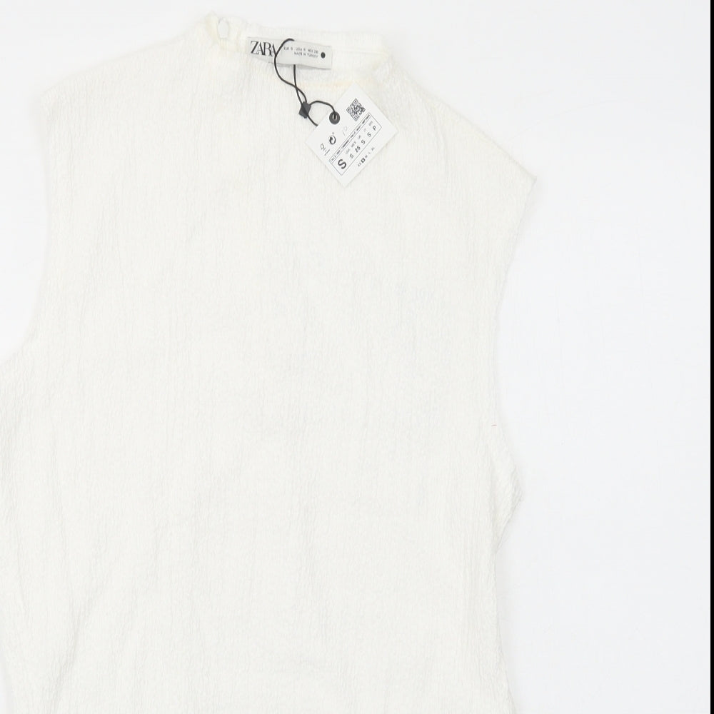 Womens UK Size S Zara White Basic Blouse