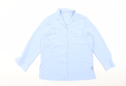 Womens UK Size 12 Marks and Spencer Blue Basic Button-Up