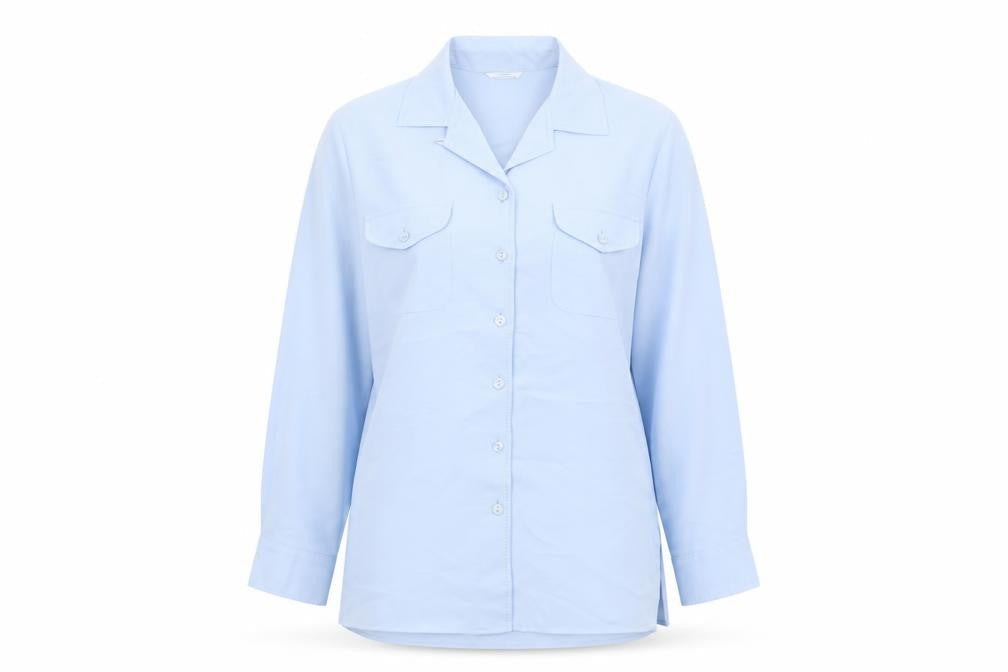 Womens UK Size 12 Marks and Spencer Blue Basic Button-Up
