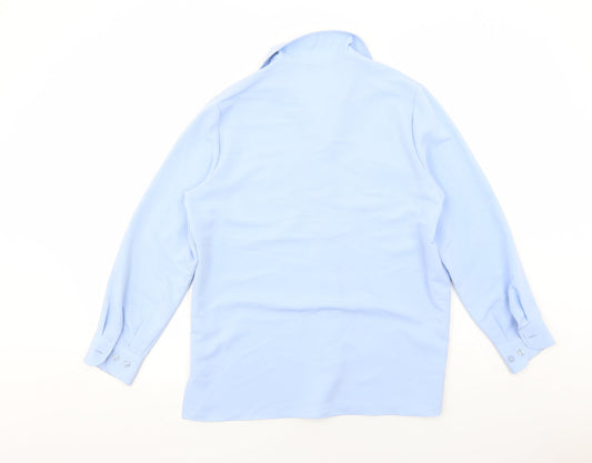 Womens UK Size 12 Marks and Spencer Blue Basic Button-Up